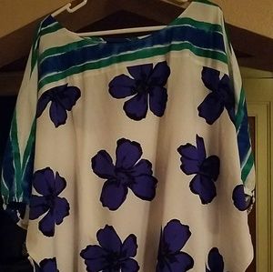 Green and Blue flowered shirt
